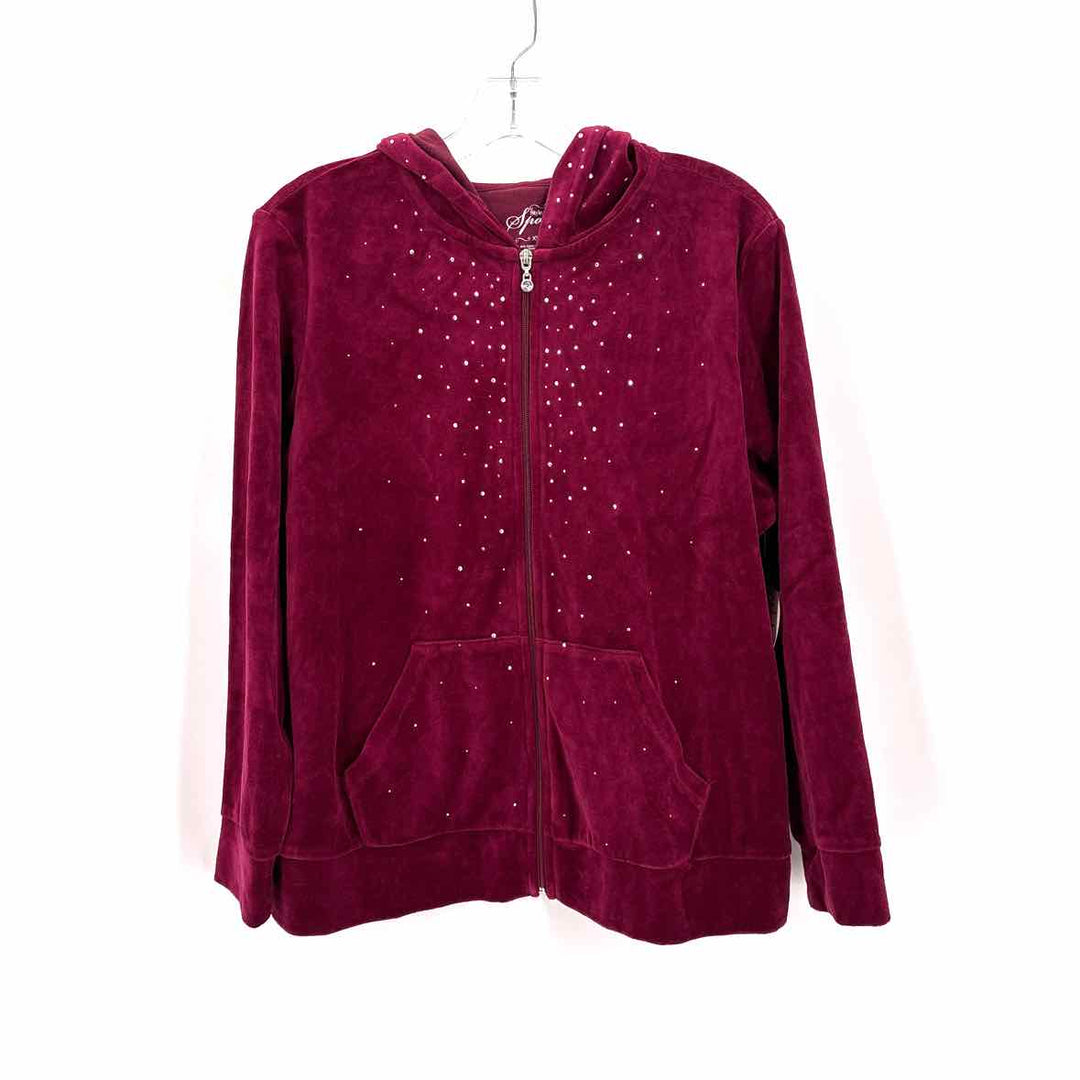 Size XL Style & Co Burgundy Velour Jacket