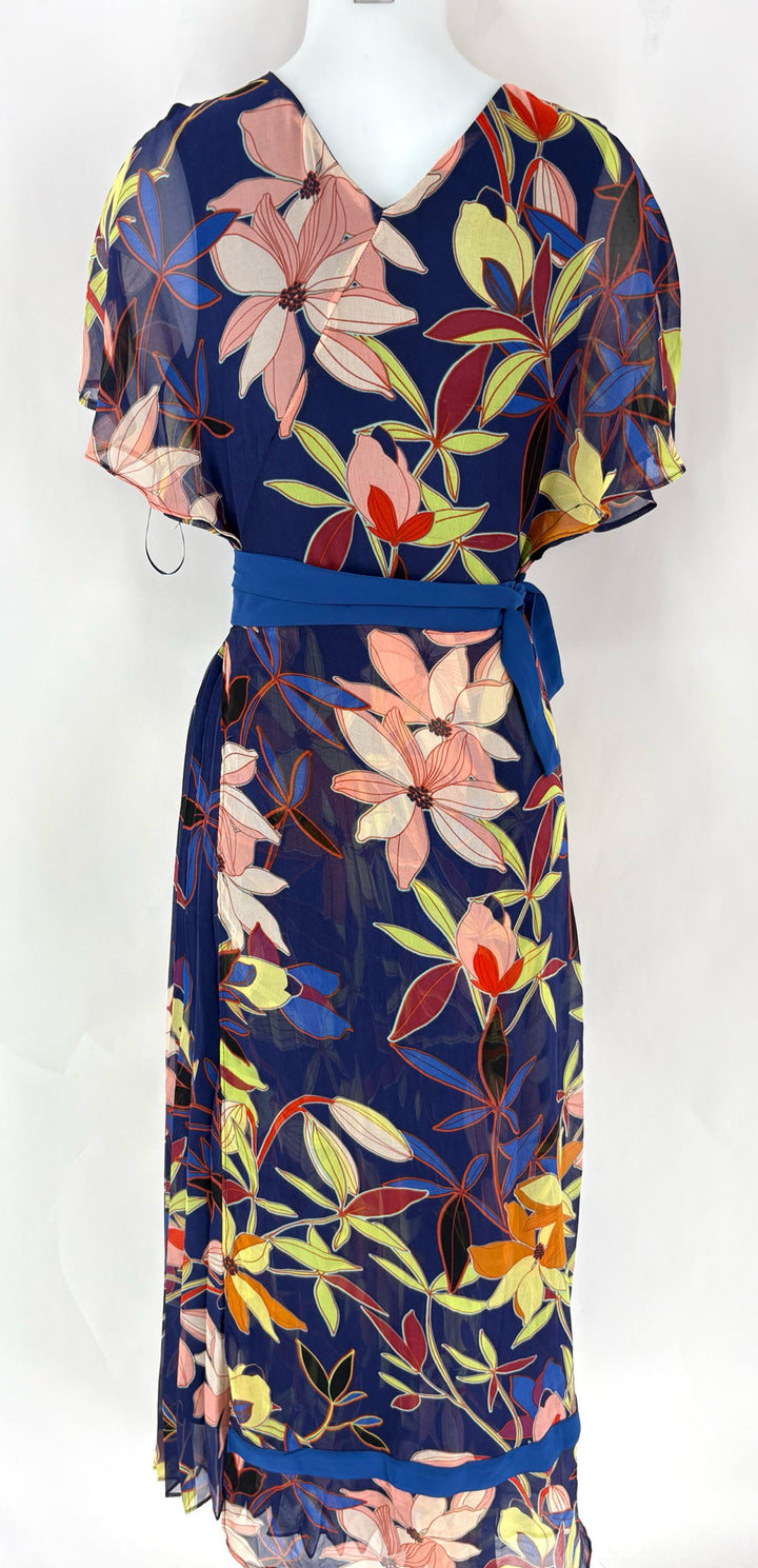 Size 8 KAREN MILLEN Navy Print Dress