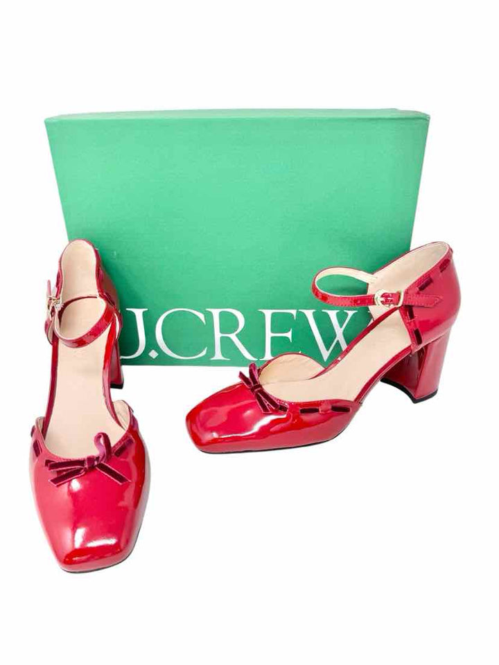 Shoe Size 7.5 J Crew Red PATENT Pumps