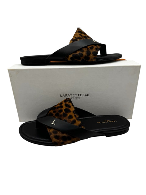 Shoe Size 39 LAFAYETTE Black Print Sandals