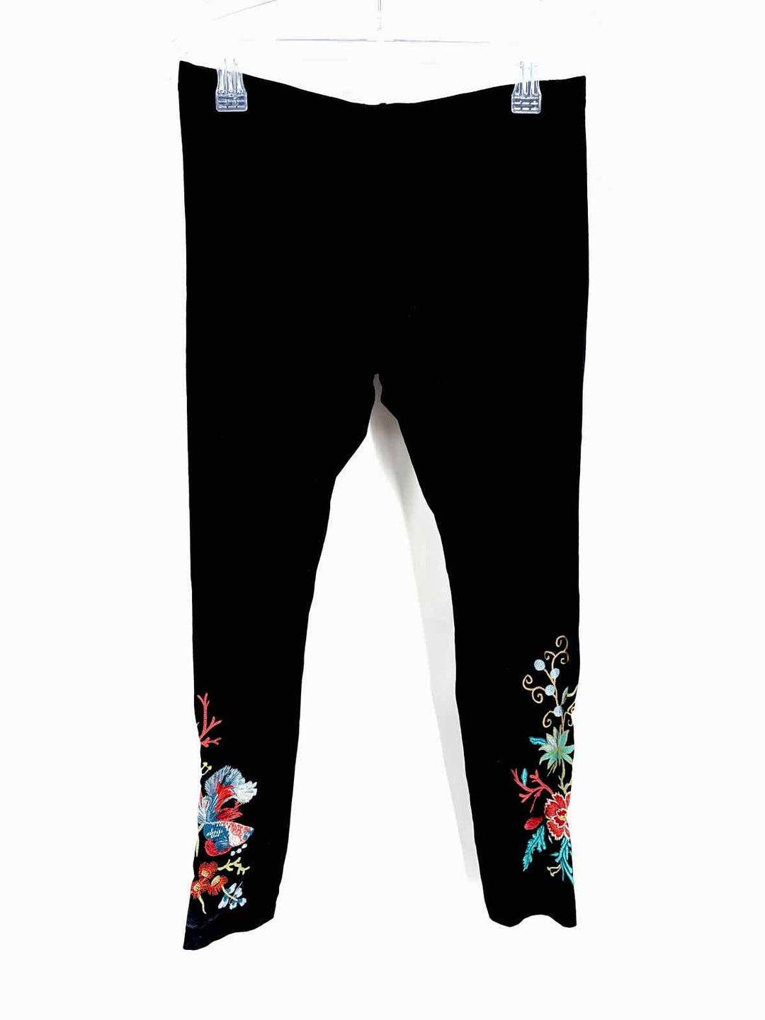 Size M Johnny Was Black Print Leggings