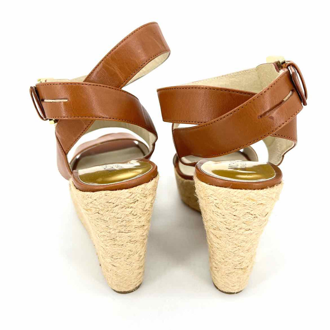 Shoe Size 9.5 Michael Kors Brown Leather Wedge