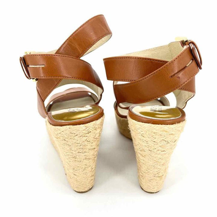Shoe Size 9.5 Michael Kors Brown Leather Wedge