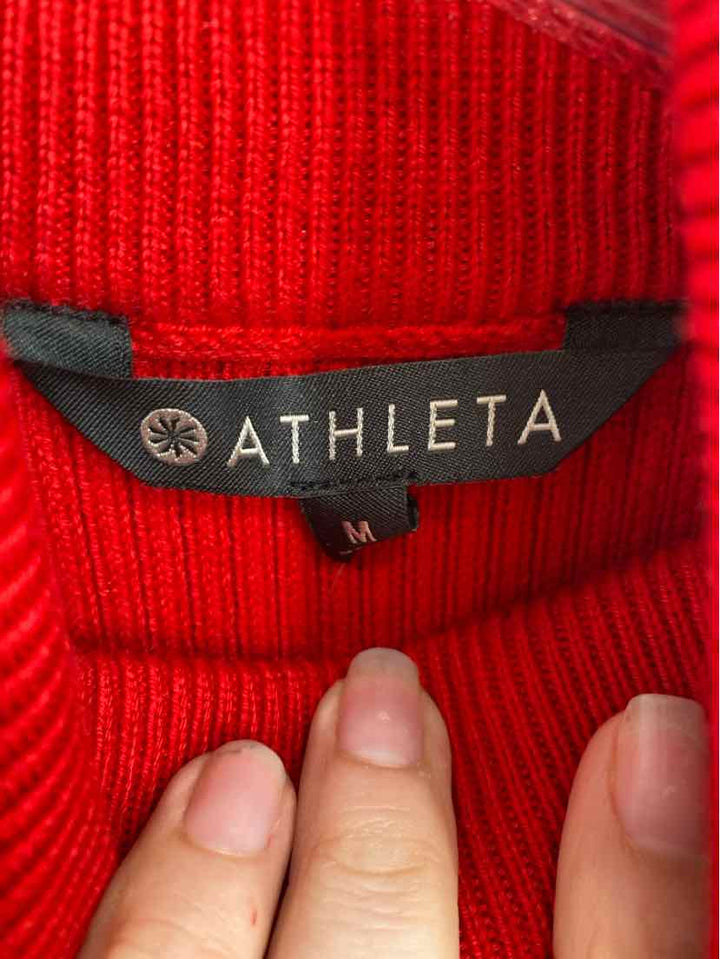 Size M Athleta Red Knit Sweater