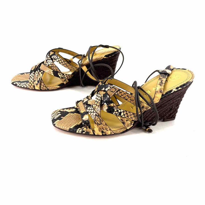Shoe Size 8 Tory Burch Multi-Color Leather Wedge
