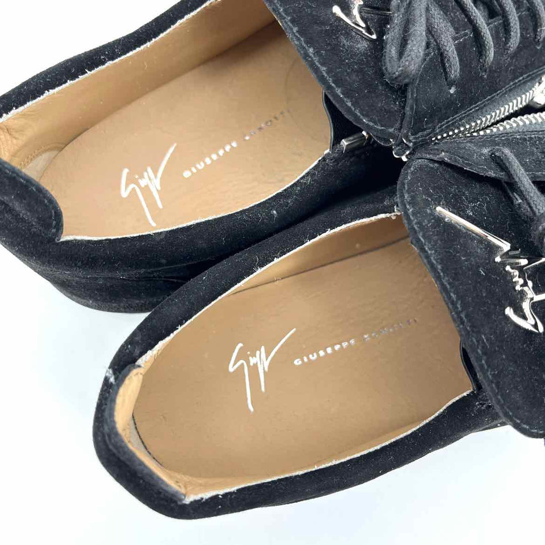 Shoe Size 13 GIUSEPPE ZANOTTI Black Leather Flats