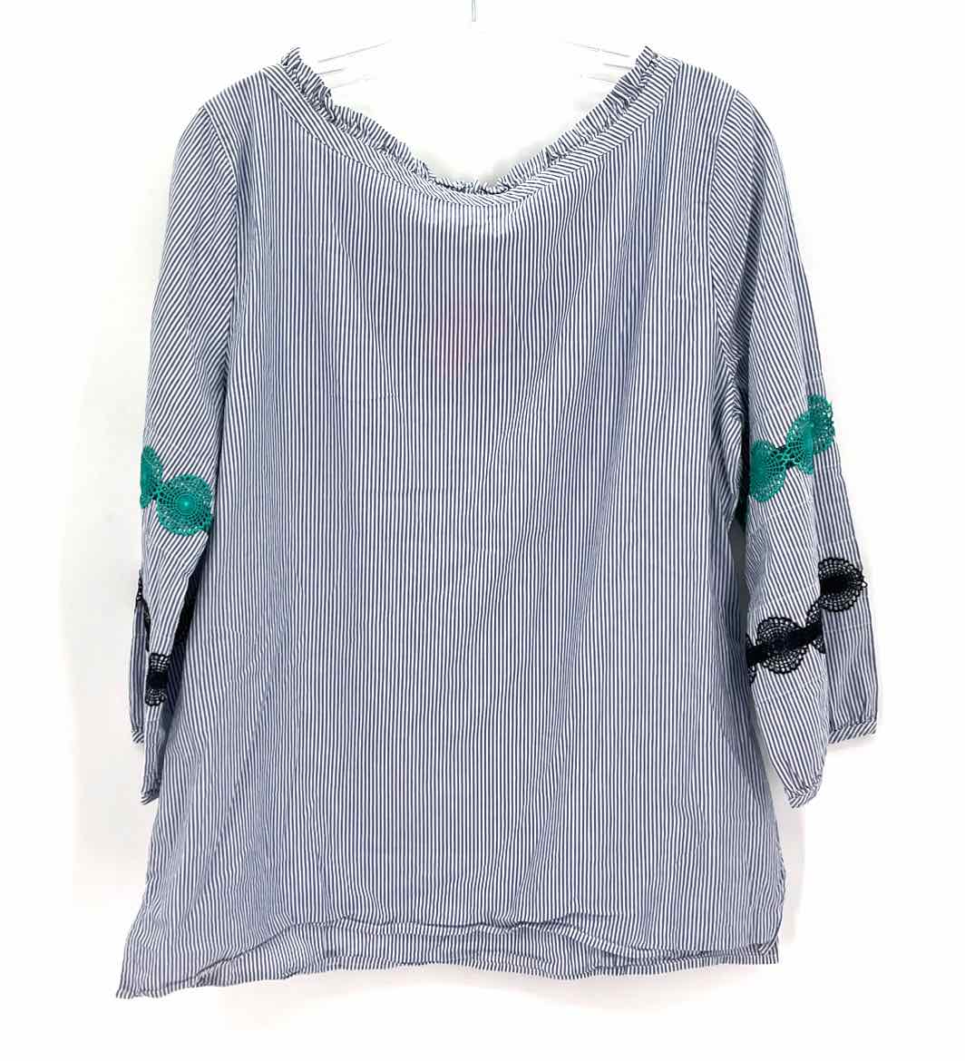 Size L Talbots Blue Print Shirt