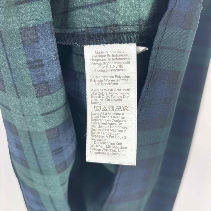Size L J Crew Green Print Shirt