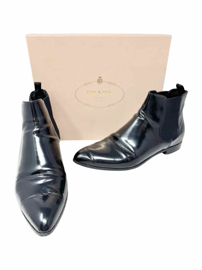 Shoe Size 41 PRADA Black Leather Luxury - Boots