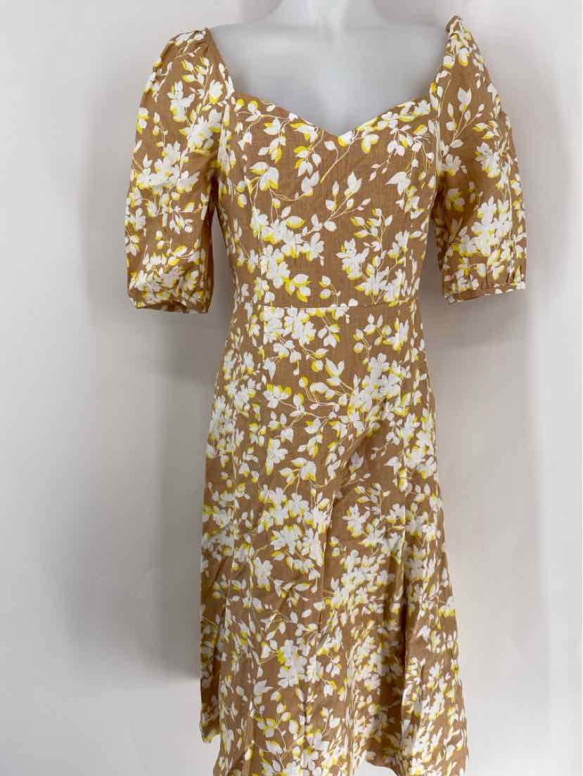 Size 6 DRAPER JAMES Yellow Linen Dress