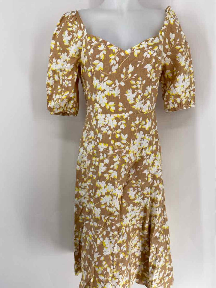Size 6 DRAPER JAMES Yellow Linen Dress