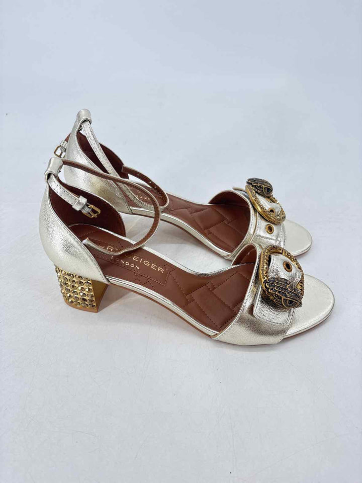 Shoe Size 40 Kurt Geiger Silver Leather Pumps