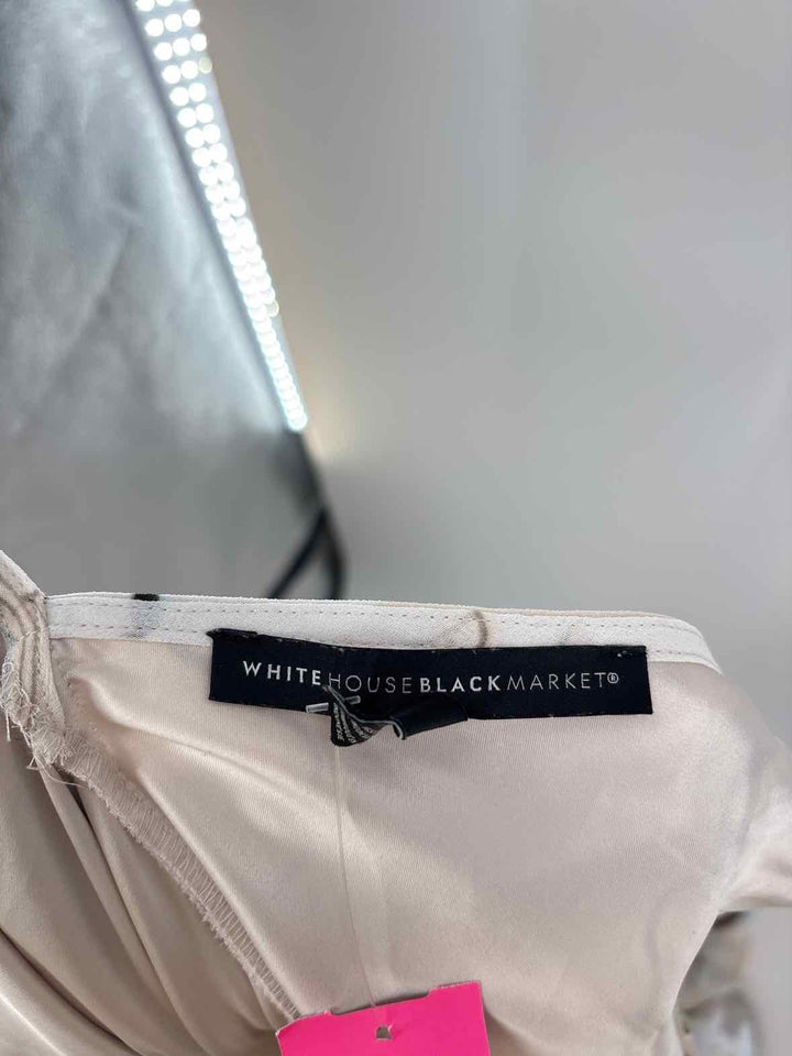 Size 14 White House Black Market TAN PRINT Dress
