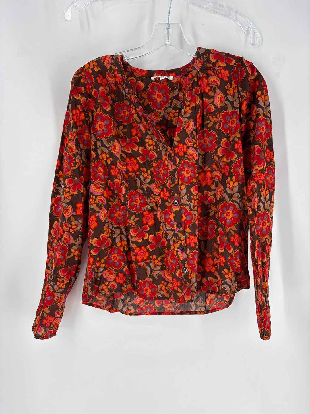 Size 0 Sundry Brown Print Shirt
