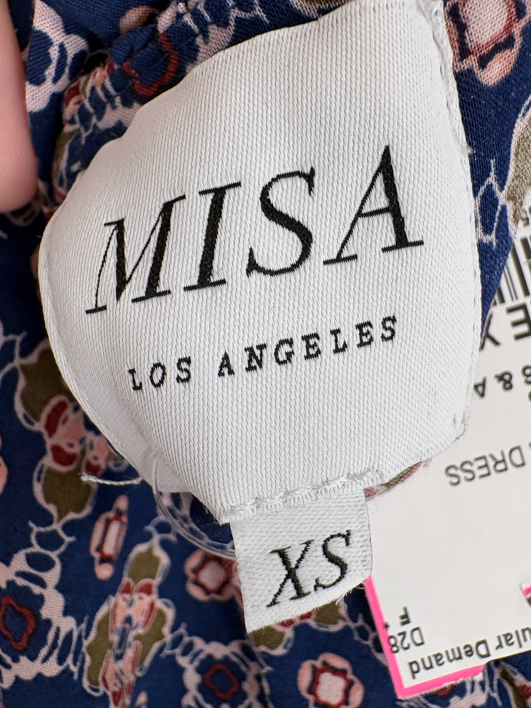 Size XS MISA Navy Print Dress