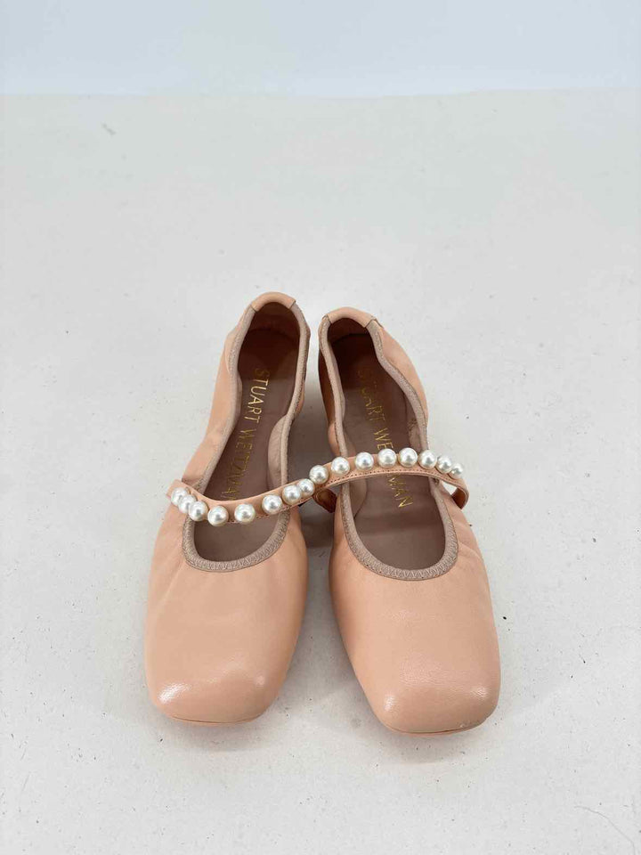 Shoe Size 7 Stuart Weitzman Pink Leather Flats