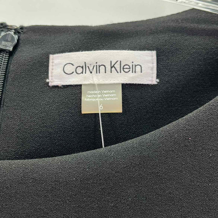 Size 6 Calvin Klein Black Dress