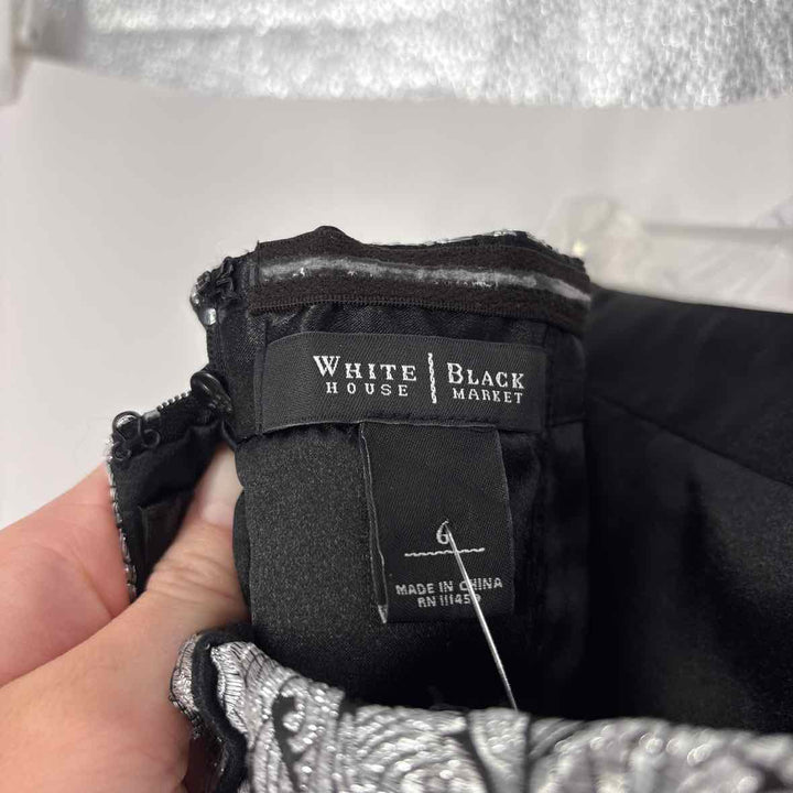 Size 6 White House Black Market Silver Shirt