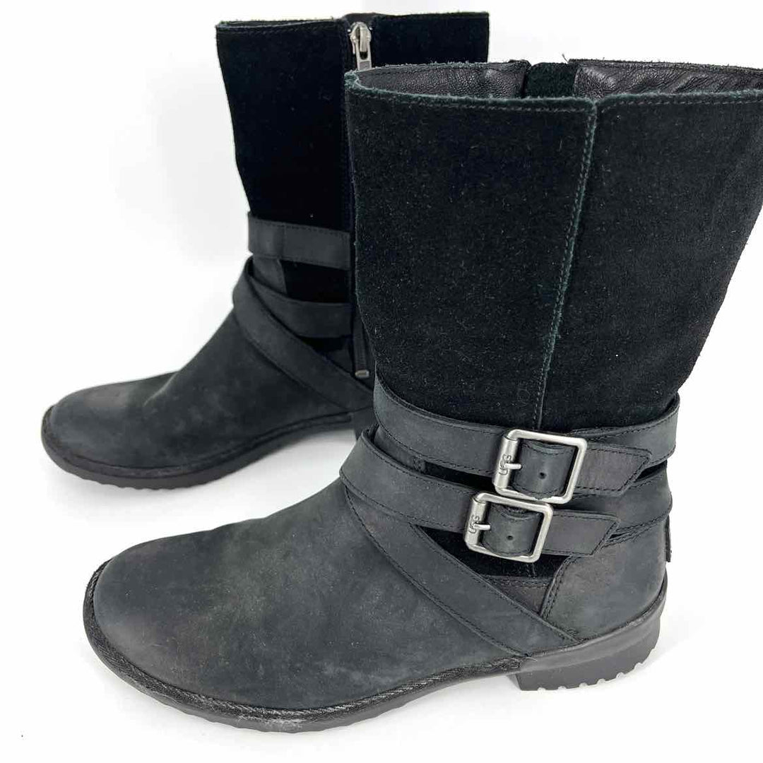 Shoe Size 6.5 Ugg Black Leather Boots