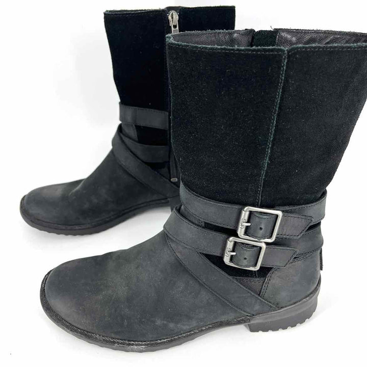 Shoe Size 6.5 Ugg Black Leather Boots