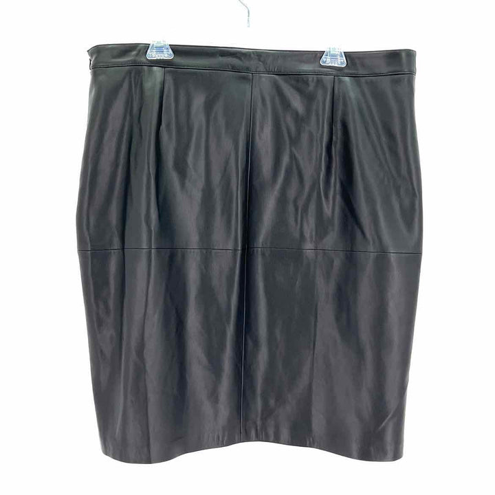 Size 16 MANGO Black Faux Leather Skirt