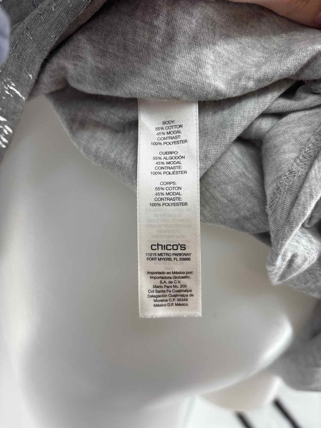 Size XL Chico's Gray Shirt