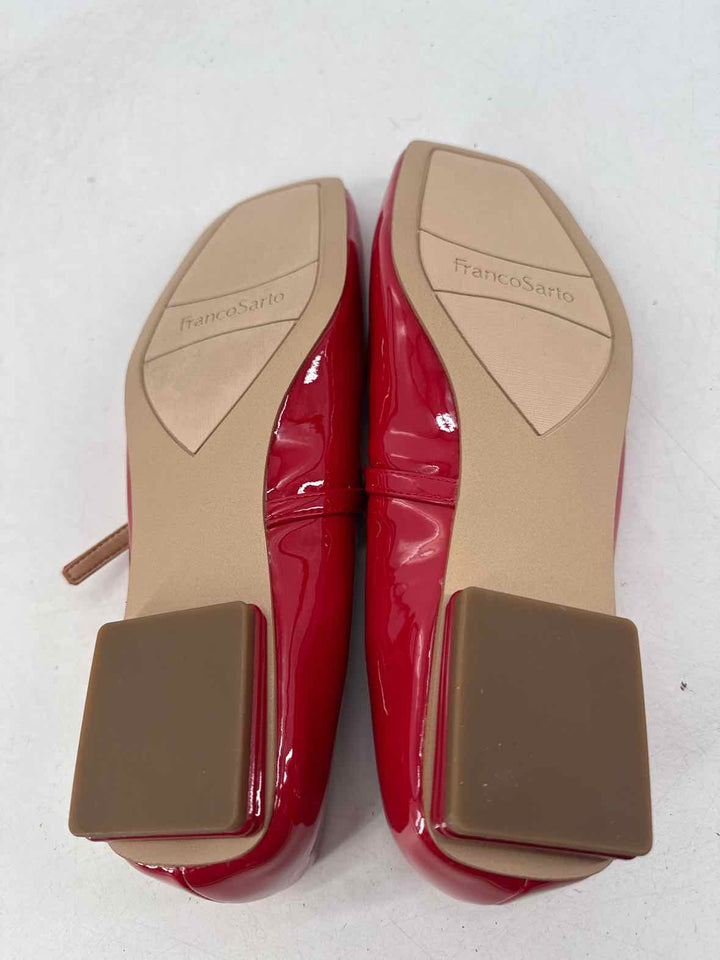 Shoe Size 9.5 FRANCO SARTO Red PATENT Flats