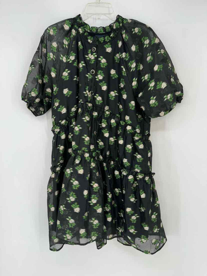 Size L MAEVE Black Print Dress
