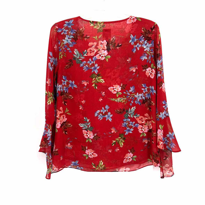Size XS CABI Red Print Shirt