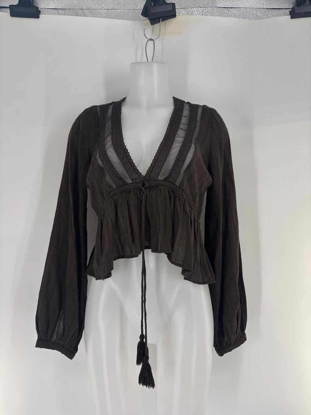 Size M FREE PEOPLE Brown Shirt