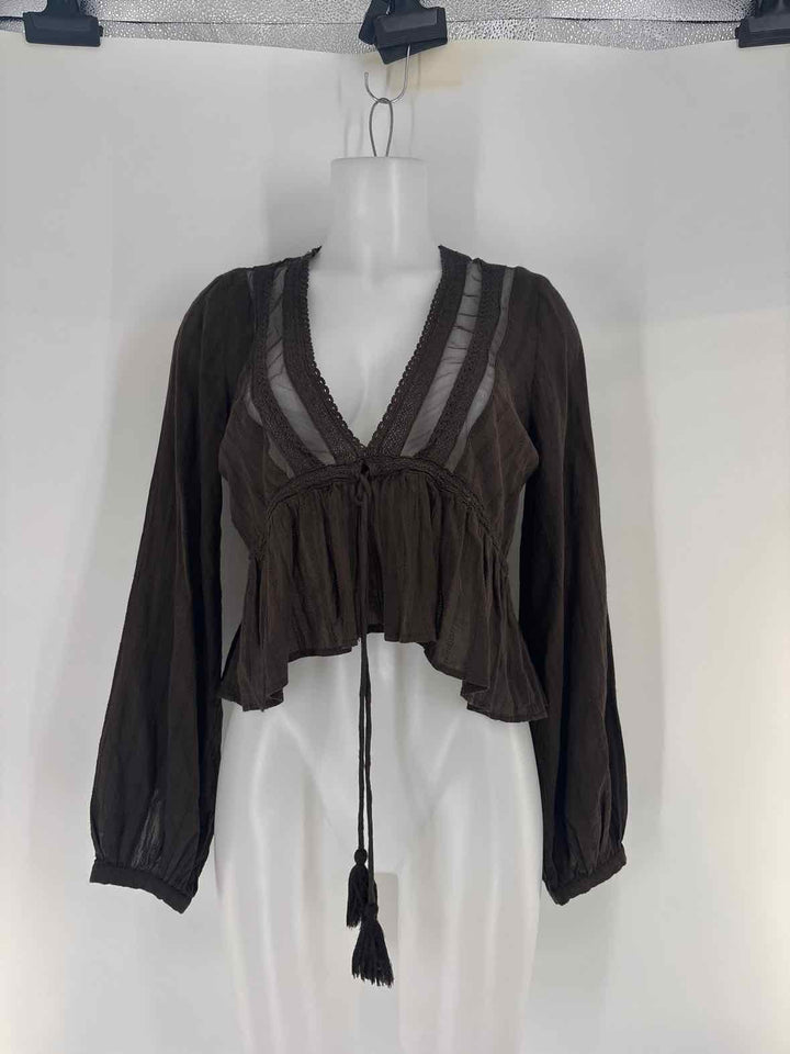 Size M FREE PEOPLE Brown Shirt