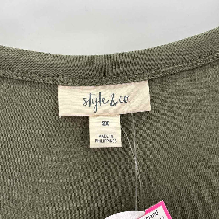 Size 2X Style & Co Olive Dress
