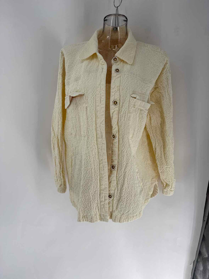 Size XL MAEVE Ivory Velour Shirt