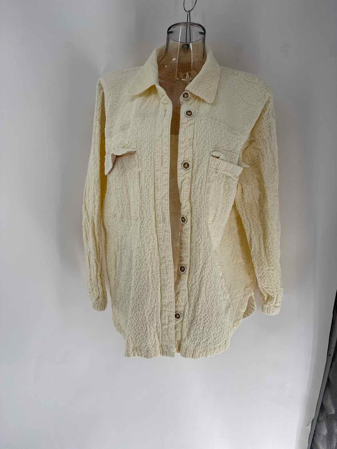 Size XL MAEVE Ivory Velour Shirt