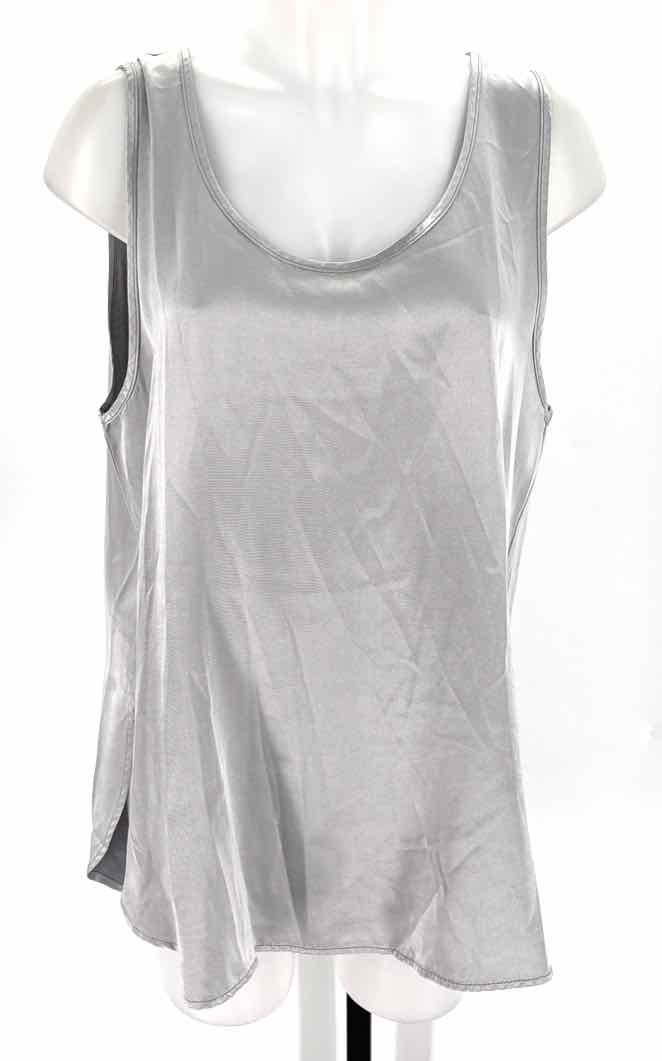 Size L Silver Silk Shirt