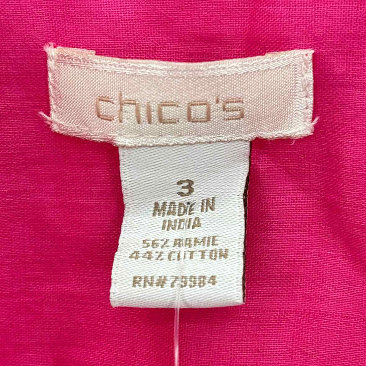 Size 3 Chico's Hot Pink Cotton Shirt