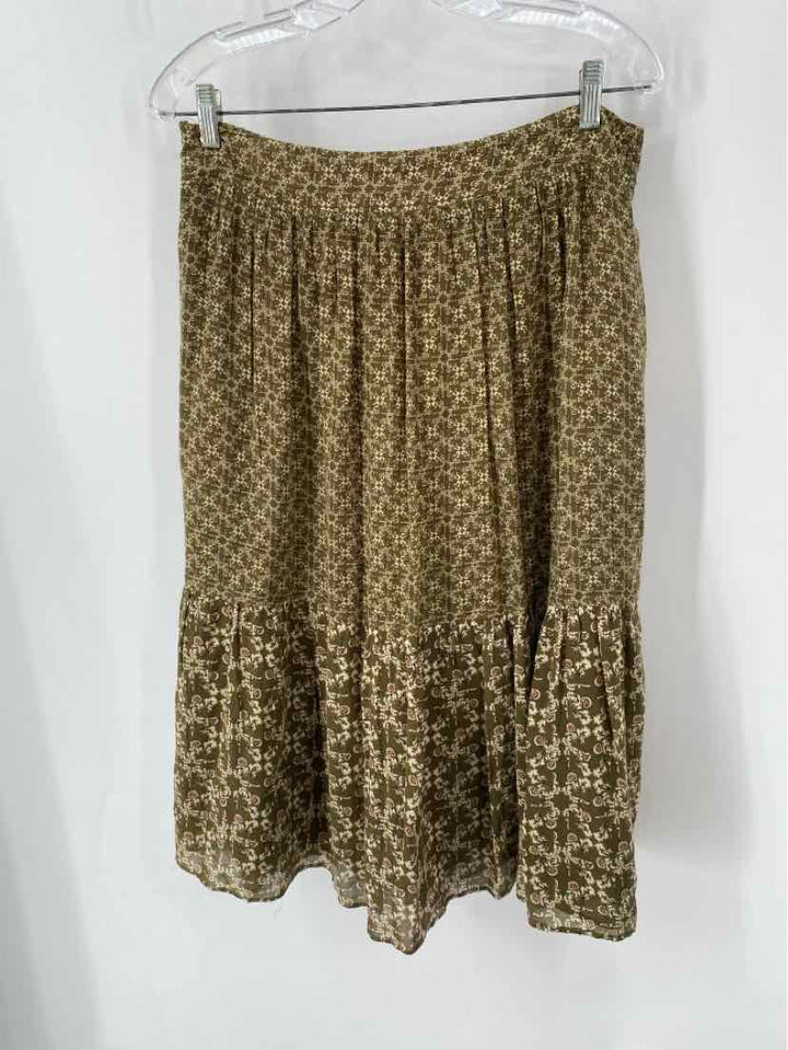 Size L MASSIMO DUTTI Green Print Skirt