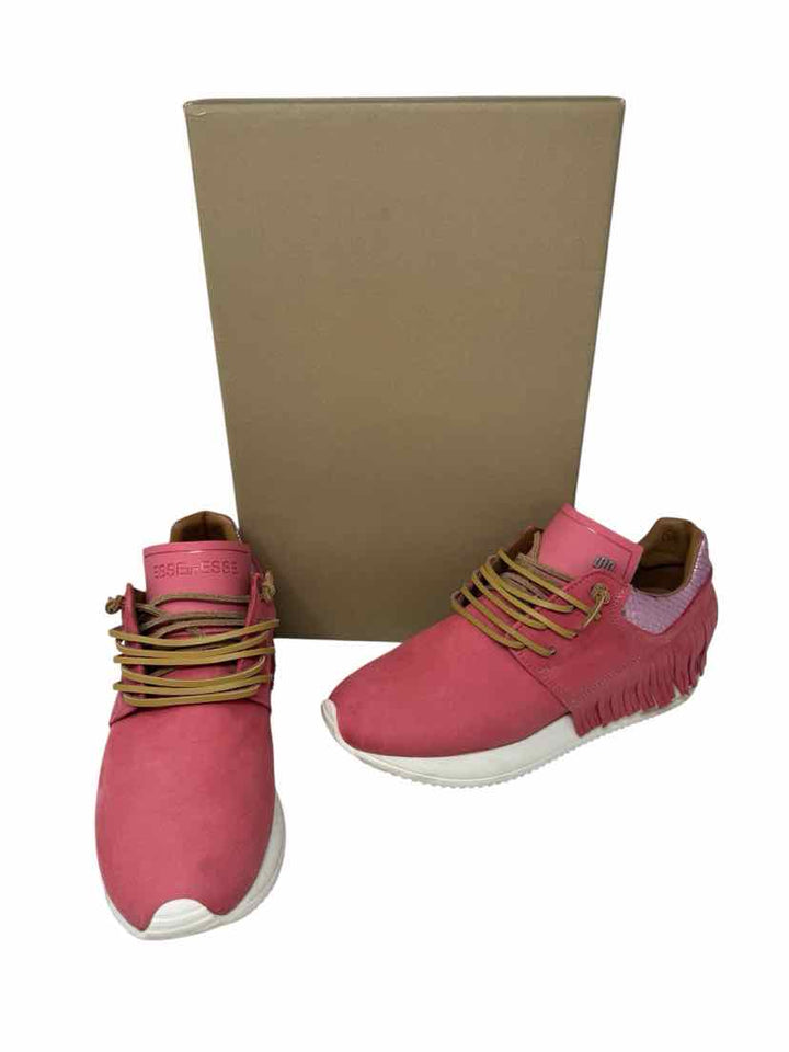 Shoe Size 38 Esseutesse Pink Leather Sneakers