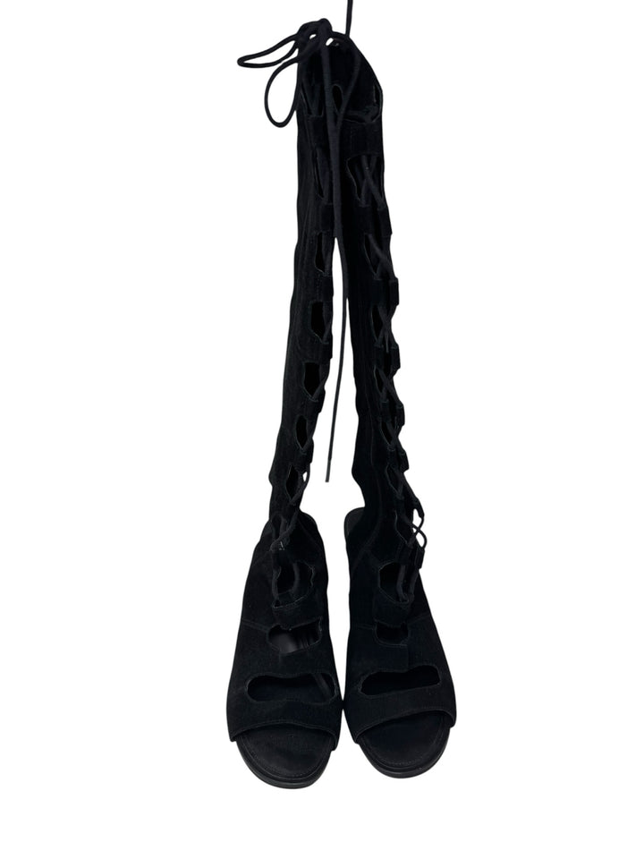 Shoe Size 9 FRANCO SARTO Black Suede Boots