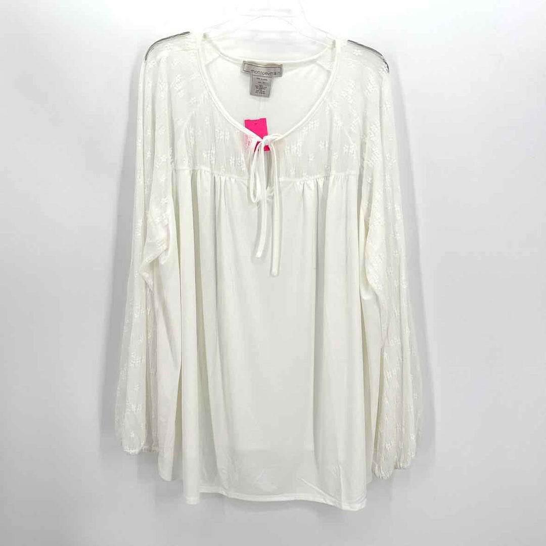 Size 4X Ivory Lace Shirt