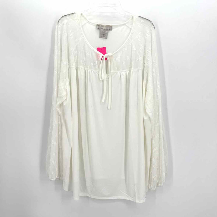 Size 4X Ivory Lace Shirt