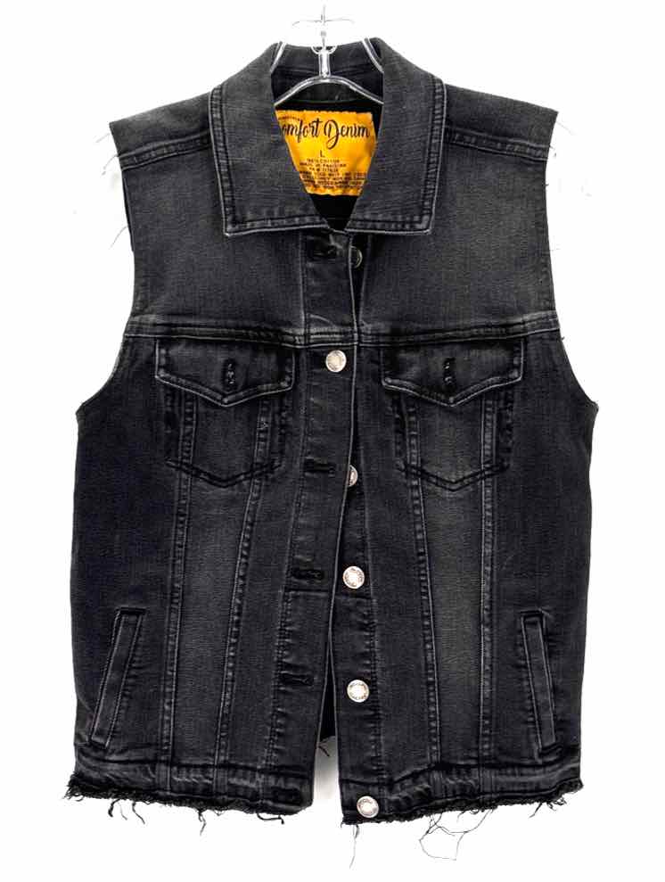 Size L COMFORT Black Denim Vest