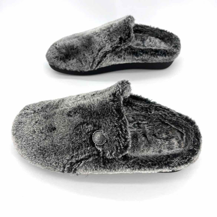 Shoe Size 7 ALEGRIA Gray Faux Fur Slippers