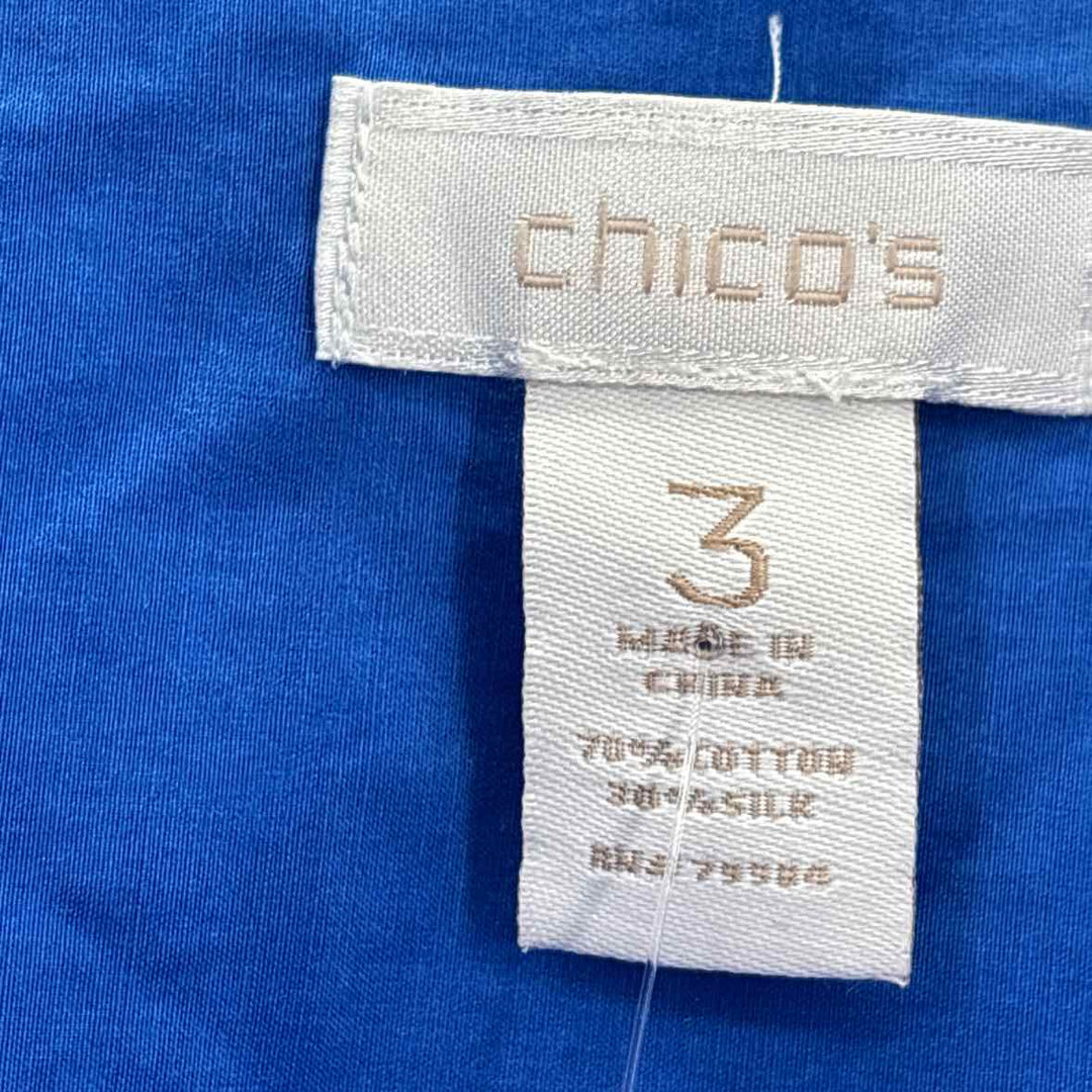 Size 3 Chico's Royal Blue Cotton Shirt