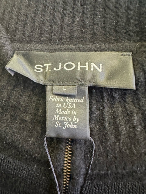 Size L ST JOHN Black Cotton Jacket