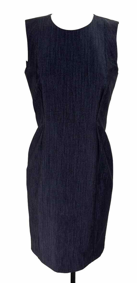 Size 4 Calvin Klein Navy Chambray Dress