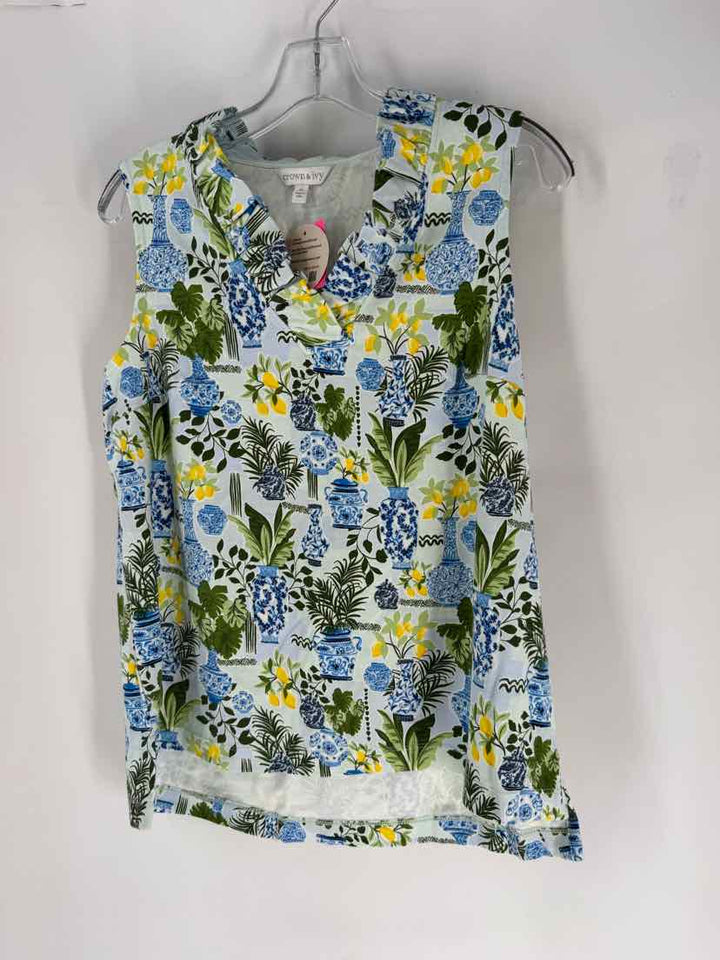 Size M CROWN & IVY Blue Shirt