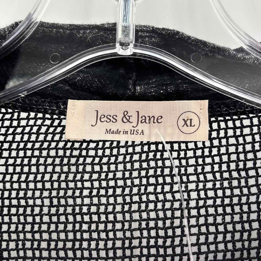 Size XL JESS & JANE Black Mesh Cardigan