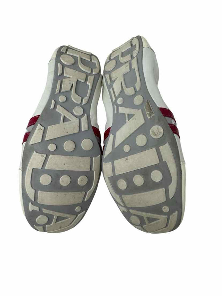 Shoe Size 38.5 PRADA White PATENT Luxury - Flats