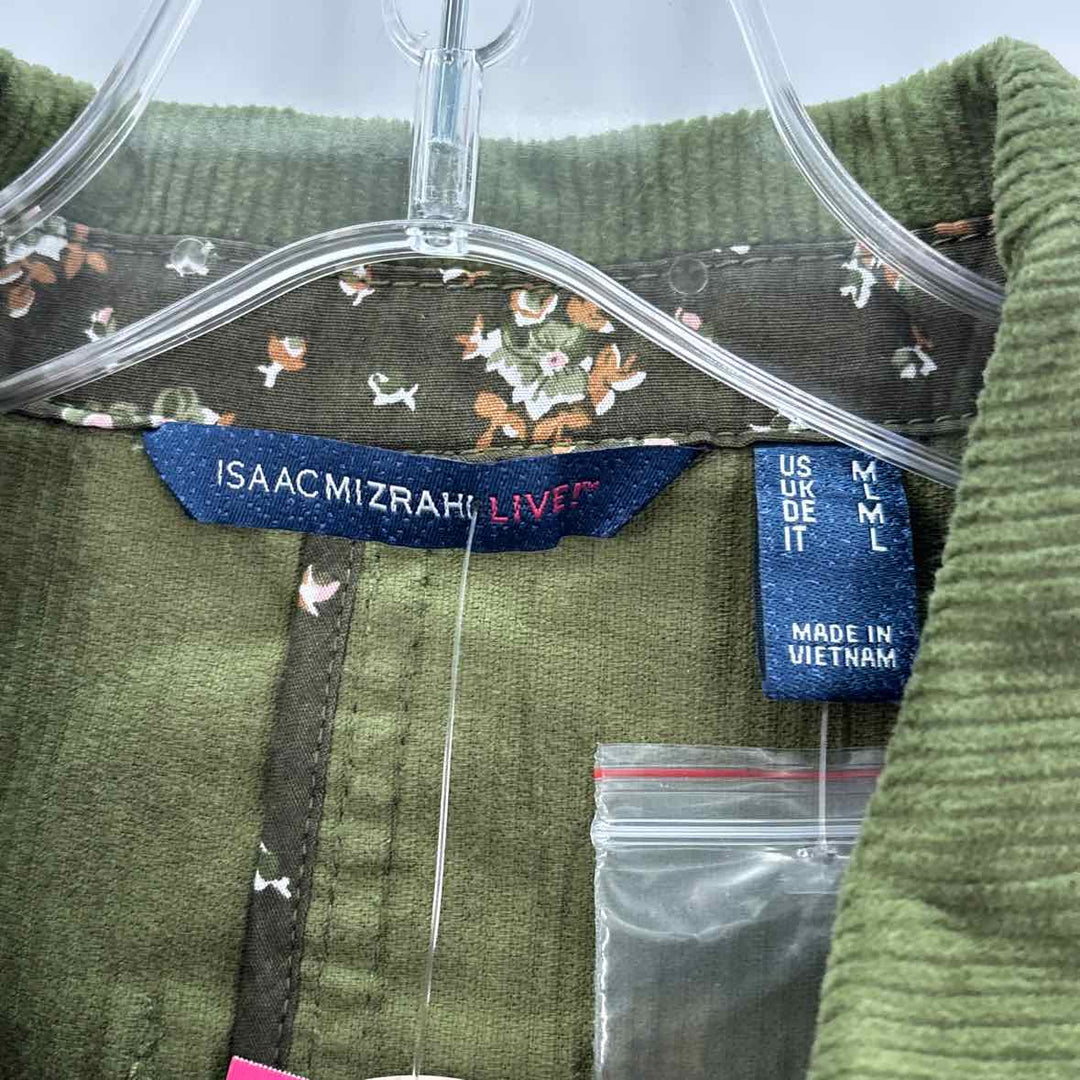 Size M ISAAC MIZRAHI Olive Corduroy Jacket